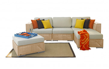 Austin 5 PC Sectional Set w/off-white cushions