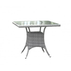 Santorini 36" Square Dining Table KD w/whitewash tempered glass