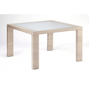 Cubix Square Woven Dining Table w/glass