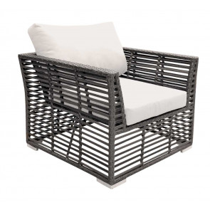 Graphite Lounge Chair w/off-white cushion