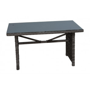 Graphite Rectangular High Coffee Table w/grey tempered glass