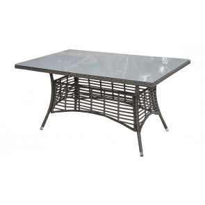 Graphite 36" x 60" Rectangular Table w/grey tempered glass
