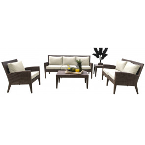 Oasis 5 PC Seating Set w/off-white cushions