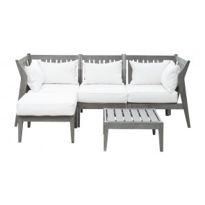 Poolside 5 PC Sectional Set w/off-white cushions