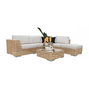 Austin 6 PC Sectional Set w/off-white cushions