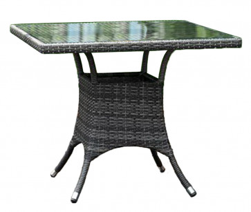 Spectrum 36" Square Dining Table KD w/grey tempered glass