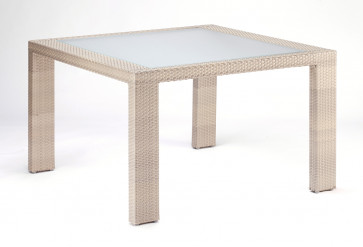 Cubix Square Woven Dining Table w/glass