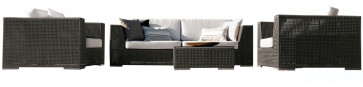 Atlantis 5 PC Sectional Deep Seating Group w/off-white cushions