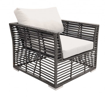 Graphite Lounge Chair w/off-white cushion