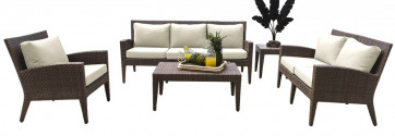 Oasis 5 PC Seating Set w/off-white cushions