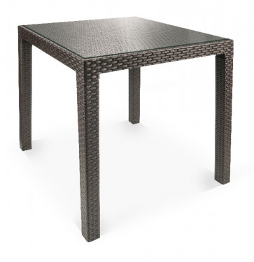 Plastique Square Dining Table w/glass