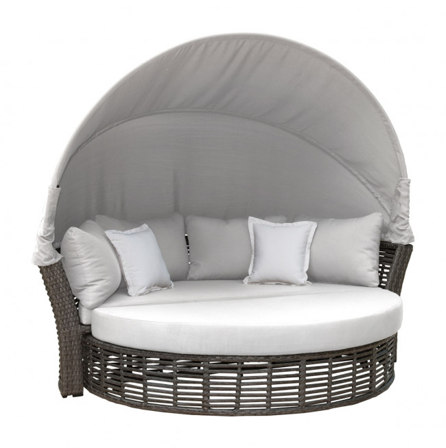 Graphite Canopy Daybed W Off White Cushion, Pelican Reef Outdoor Furniture Panama Jack Island Breeze
