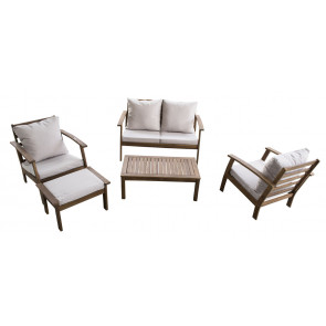 Sunset Cay 5 PC Settee w/beige cushions