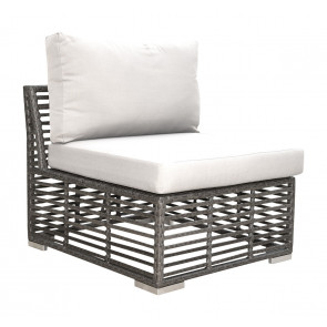 Graphite Armless Chair w/off-white cushion