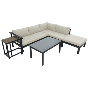 Sandcastle 5 PC Sectional Set w/off-white cushions
